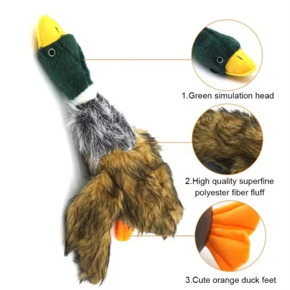 Patchwork Pet Mallard‎ Duck 7 Inch Squeak Toy for Dogs Realistic Plush Waterfowl